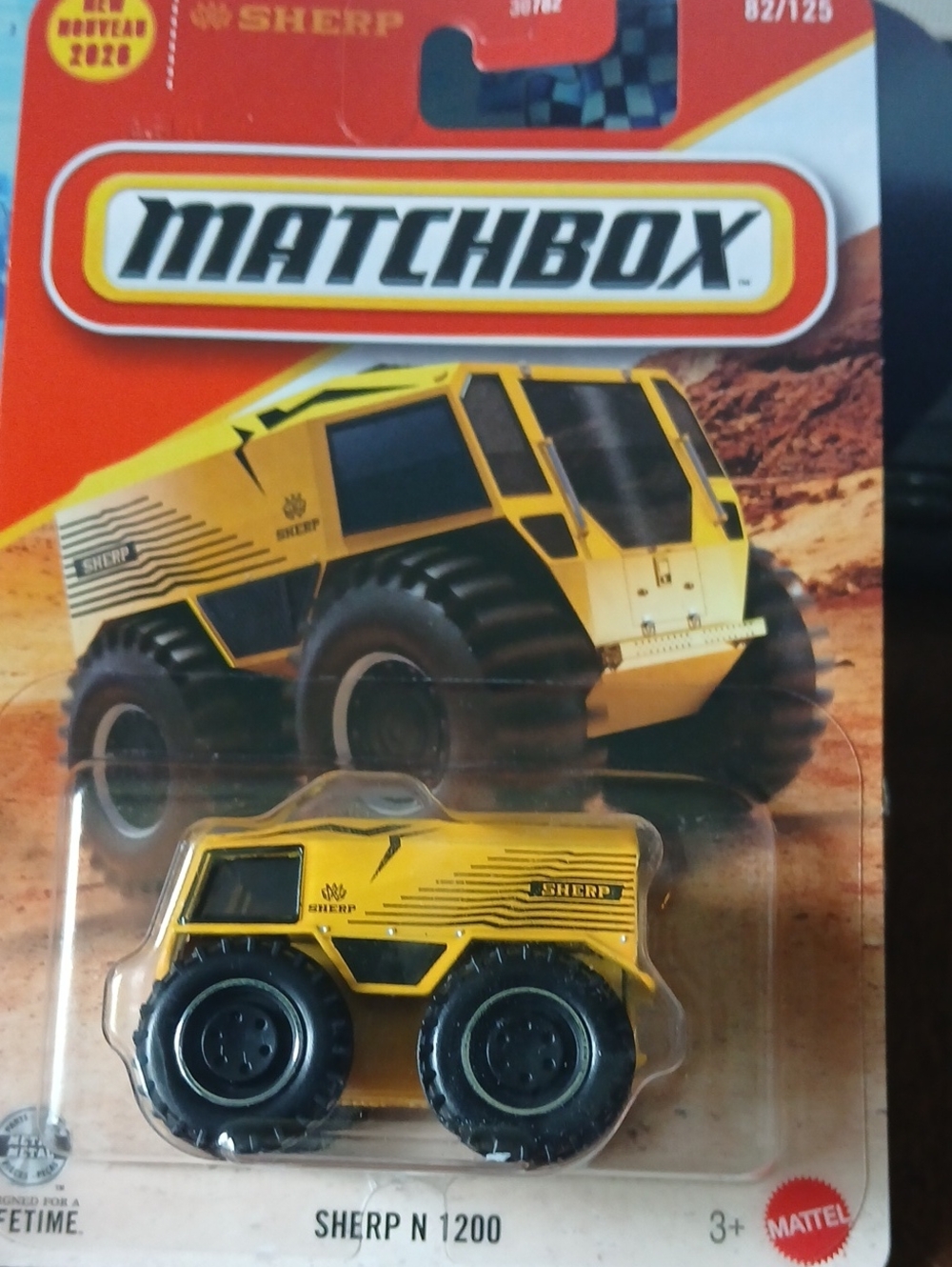 Matchbox SHERP N 1200 Yellow Die-Cast Off-Road Toy Vehicle